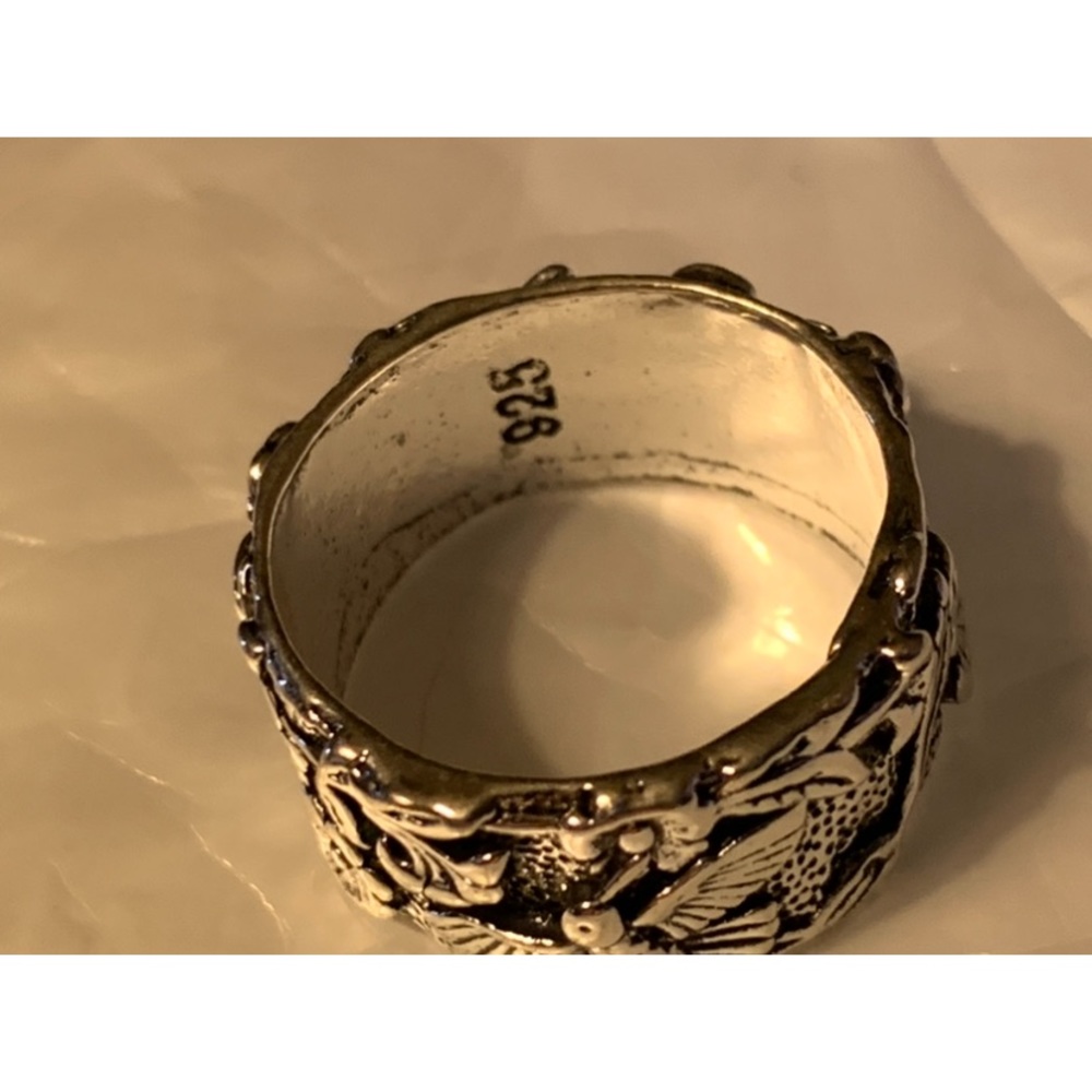 STERLING SILVER BOHO FLORAL AND HUMMINGBIRD RING - Picture 8 of 8
